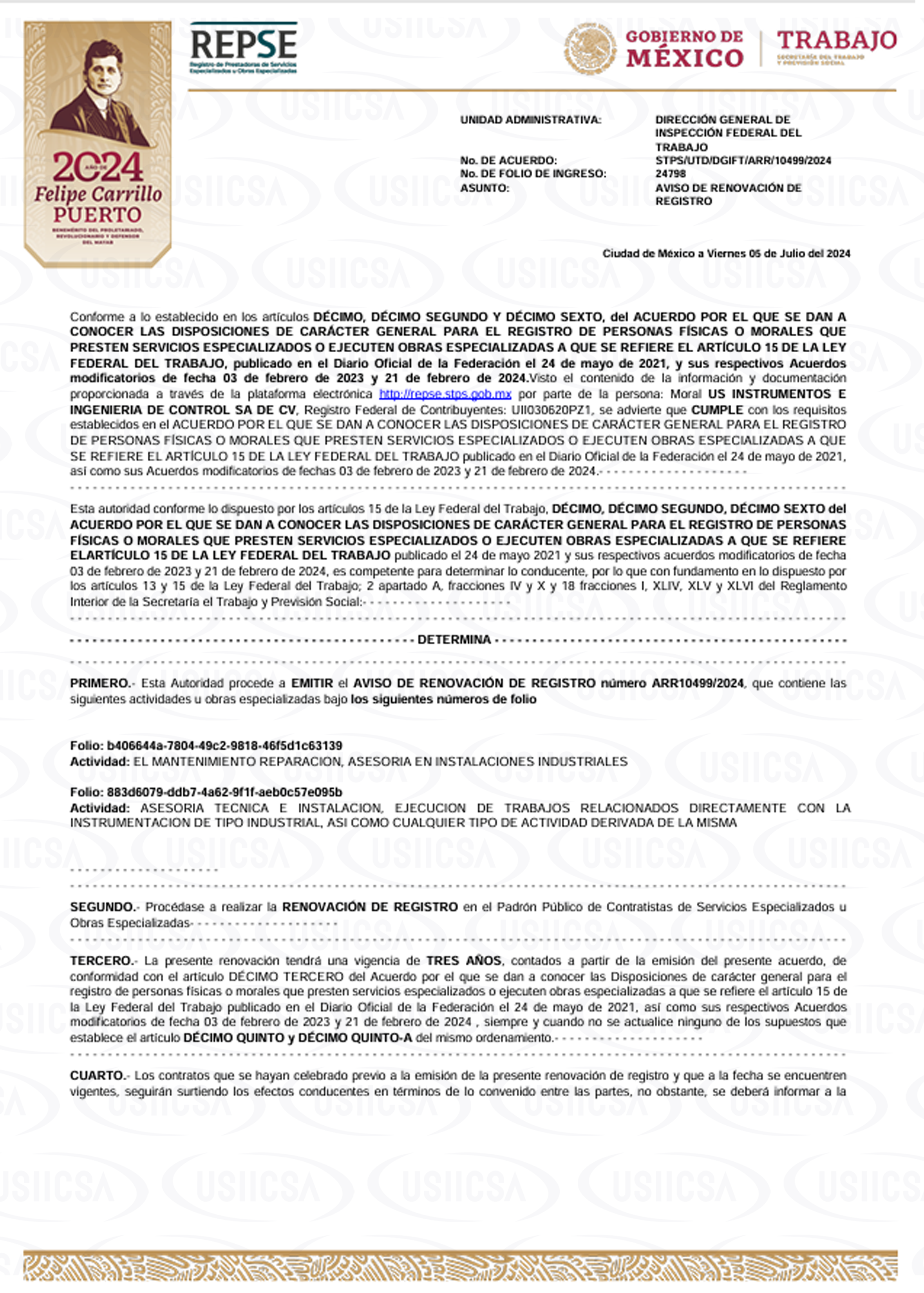 Registro REPSE